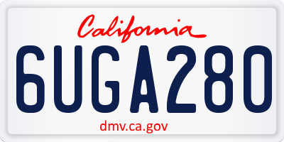 CA license plate 6UGA280