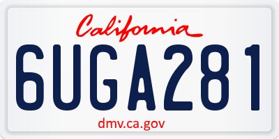 CA license plate 6UGA281