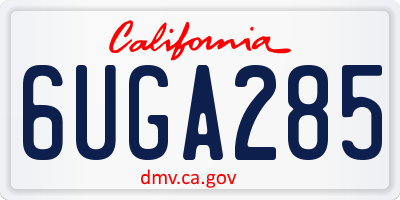 CA license plate 6UGA285
