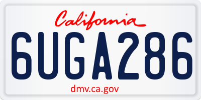 CA license plate 6UGA286