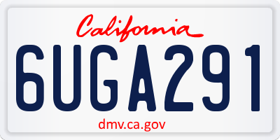 CA license plate 6UGA291