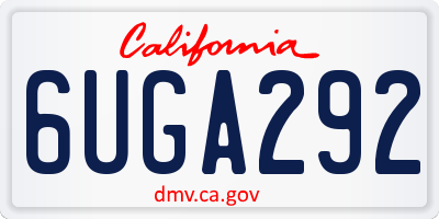 CA license plate 6UGA292