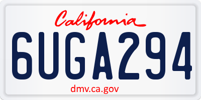 CA license plate 6UGA294