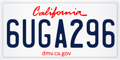 CA license plate 6UGA296