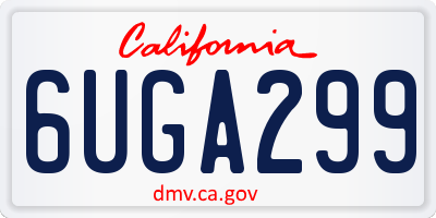 CA license plate 6UGA299