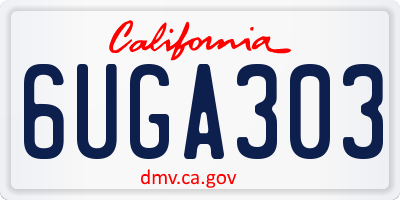 CA license plate 6UGA303