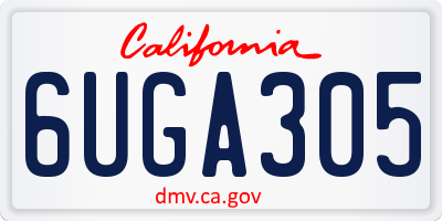 CA license plate 6UGA305