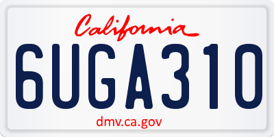 CA license plate 6UGA310