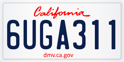 CA license plate 6UGA311