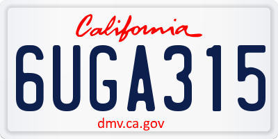 CA license plate 6UGA315