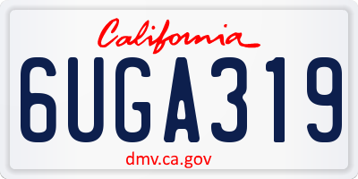 CA license plate 6UGA319
