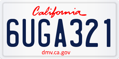 CA license plate 6UGA321