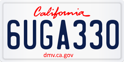 CA license plate 6UGA330