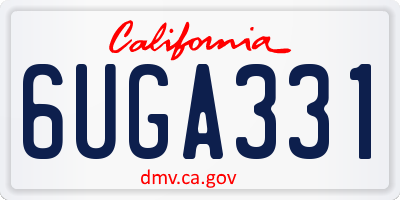 CA license plate 6UGA331