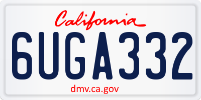 CA license plate 6UGA332
