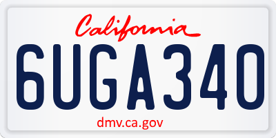 CA license plate 6UGA340