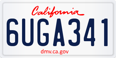 CA license plate 6UGA341