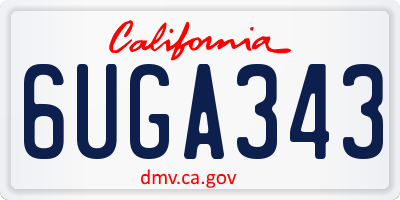CA license plate 6UGA343