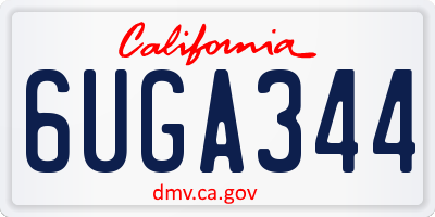CA license plate 6UGA344