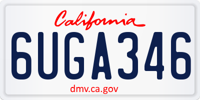 CA license plate 6UGA346