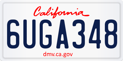 CA license plate 6UGA348
