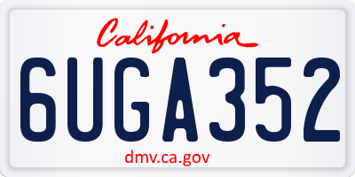 CA license plate 6UGA352