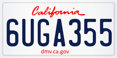 CA license plate 6UGA355