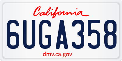 CA license plate 6UGA358