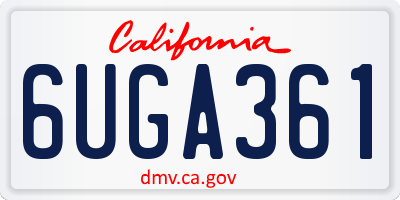 CA license plate 6UGA361