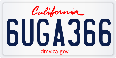CA license plate 6UGA366