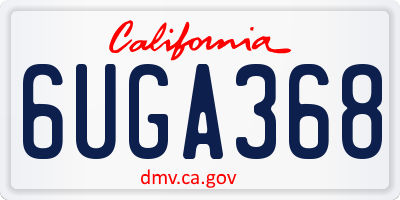 CA license plate 6UGA368
