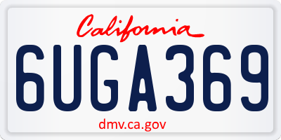 CA license plate 6UGA369