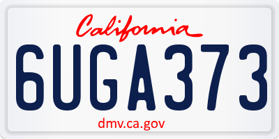 CA license plate 6UGA373