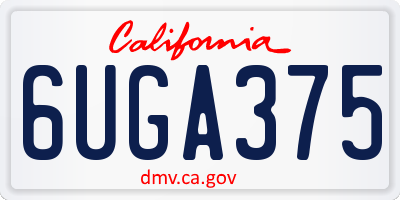 CA license plate 6UGA375
