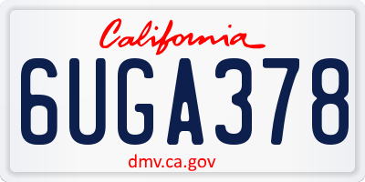 CA license plate 6UGA378