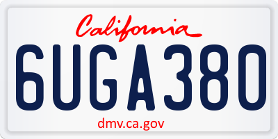 CA license plate 6UGA380