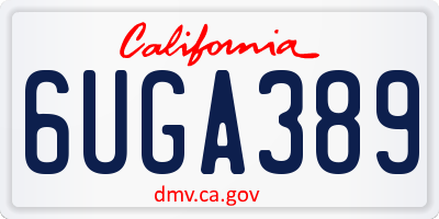 CA license plate 6UGA389