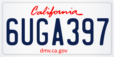 CA license plate 6UGA397