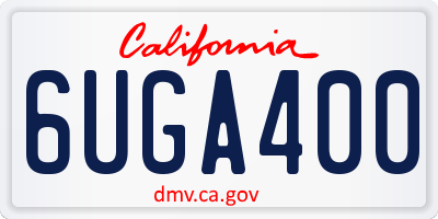 CA license plate 6UGA400