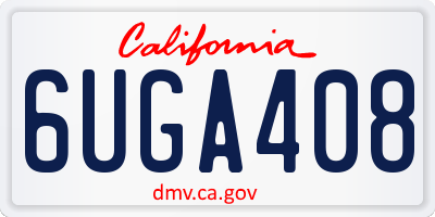 CA license plate 6UGA408