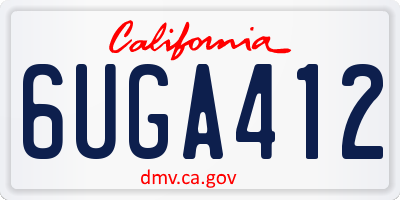 CA license plate 6UGA412