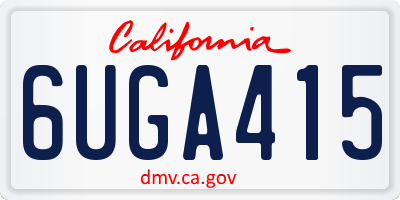 CA license plate 6UGA415