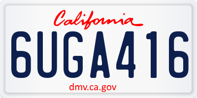 CA license plate 6UGA416
