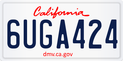 CA license plate 6UGA424