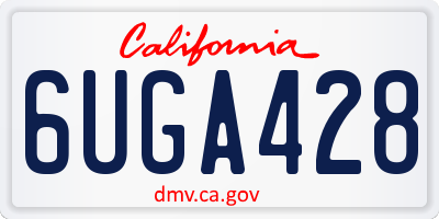 CA license plate 6UGA428