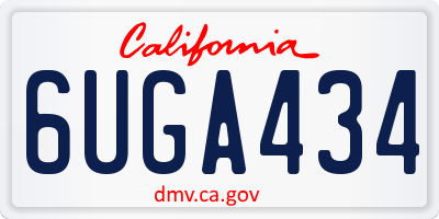 CA license plate 6UGA434