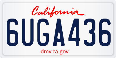 CA license plate 6UGA436