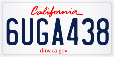 CA license plate 6UGA438