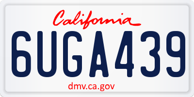 CA license plate 6UGA439