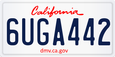 CA license plate 6UGA442
